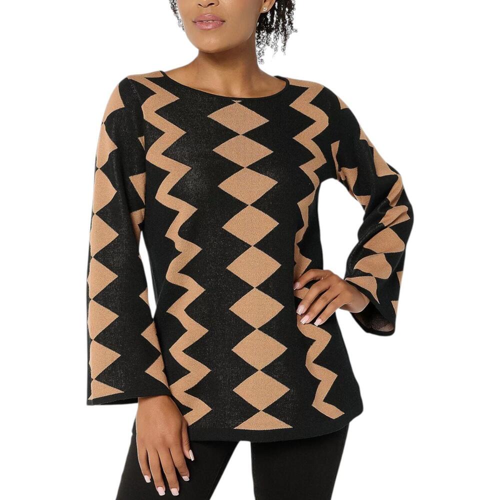 Brandis Dress Out Loud Zig Zag Boat Neck Sweater Macchiato - Regular